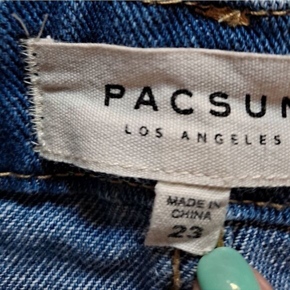 PACSUN O-Ring Zipper Front Denim Miniskirt Blue 23 - Picture 4 of 6